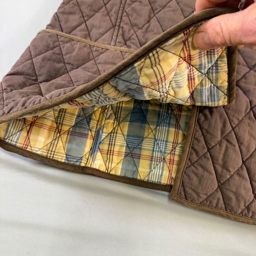 L.L. Bean Quilted Utility Jacket in Brown with Pink Accents - Picture 5 of 16